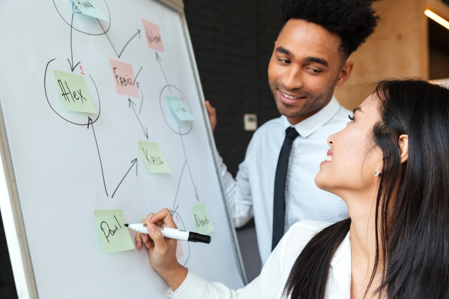 Business financial planning session with documents and charts